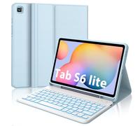 SENGBIRCH - Carcasa de teclado para Samsung Galaxy Tab S6 Lite 10,4" 2024 - AZERTY francés teclado retroiluminado 7 colores desmontable inalámbrico Bluetooth, funda para Galaxy Tab S6 Lite 10,4