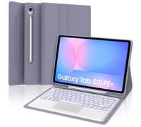SENGBIRCH - Carcasa para Samsung Galaxy Tab S10 FE+ 13.1" 2025 con teclado táctil, AZERTY francés retroiluminado desmontable inalámbrico Bluetooth teclado, funda con S Pen ranura para bolígrafo