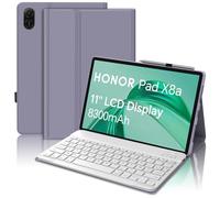 SENGBIRCH - Carcasa para teclado Honor Pad X8a Tablet 11" 2024, AZERTY francés - Funda Huawei Honor Pad X8a Tablet de 11 pulgadas con ranura para bolígrafo, teclado desmontable inalámbrico Bluetooth,