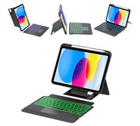 SENGBIRCH Funda con teclado para iPad 11th A16, teclado Bluetooth, funda para iPad 10ª con varios ángulos, plegable, magnética, desmontable, resistente a arañazos y golpes, color negro