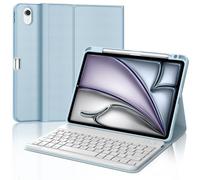 SENGBIRCH Funda con teclado para iPad Air 11" (M3) 2025/Air 11" (M2) 2024, Air 6th/5th/4th Gen, italiano QWERTY teclado Bluetooth desmontable para iPad Pro 11" (4th/3rd/2nd/1st Gen), azul