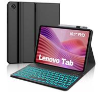 SENGBIRCH Funda con Teclado para Lenovo Tab 10.1" 2025, Español Ñ Slim Teclado, Bluetooth Magnético Desmontable Retroiluminación Keyboard para Lenovo Tab 10.1 Pulgada 2025 TB-311FU, Negro