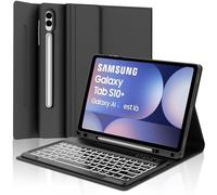 SENGBIRCH Funda con teclado para Samsung Galaxy Tab S10+/S9FE+/S9+, 7 colores retroiluminados italiano QWERTY extraíble teclado para Samsung Tab S10Plus 12.4" 2024, compatible con Auto Wake/Sleep