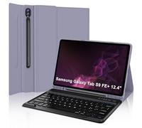 SENGBIRCH Funda con teclado para Samsung Galaxy Tab S10Plus 12.4"/S9FE+ 12.4"/S9Plus 12.4", funda teclado Bluetooth Layout italiano desmontable magnética para Samsung Tablet S10Plus 2024, violeta