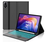 SENGBIRCH Funda con Teclado para Xiaomi Redmi Pad 2 (2025) & SE (2023) 11", Magneticamente Desmontable, Español Ñ Retroiluminación Teclado para Redmi Pad 2 / SE 11 Pulgadas, Negro