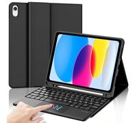 SENGBIRCH Funda para iPad 11ª Gen A16 11" con Trackpad Keyboard - QWERTZ Teclado Touchpad Alemán, Inalámbrico Desmontable Folio Keyboard para iPad de 10ª Generación, Negro