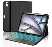 SENGBIRCH Funda teclado con Trackpad para iPad Air 11" (M3) 2025/Air 11" (M2) 2024, Air 6th/5th/4th Gen, teclado Bluetooth retroiluminado de 7 colores para iPad Pro 11" (4th/3rd/2nd/1st Gen), negro
