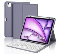 SENGBIRCH Funda Teclado para iPad Air 13 Pulgadas 2025 M3/2024 M2, Bluetooth Desmontable, Español Ñ Teclado para iPad Air 13 M3/M2 2025/2024, Púrpura Lavanda