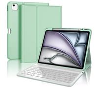 SENGBIRCH Funda Teclado para iPad Air 13 Pulgadas 2025 M3/2024 M2, Bluetooth Desmontable, Español Ñ Teclado para iPad Air 13 M3/M2 2025/2024, Verde Claro