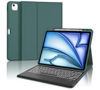 SENGBIRCH Funda Teclado para iPad Air 13 Pulgadas 2025 M3/2024 M2 con Touchpad, Bluetooth Desmontable, Español Ñ Retroiluminación Teclado para iPad Air 13 M3/M2 2025/2024, Verde
