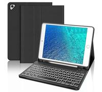 SENGBIRCH Teclado para iPad 6 Generación 9.7", Bluetooth Desmontable, Funda Teclado Español Ñ Magnética Retroiluminación para iPad 6a Gen 2018/5a Gen 2017/Pro 9.7 2016/Air 2 2014 y Air 1 2013, Negro