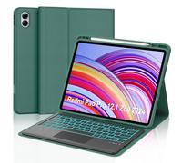 SENGBIRCH Teclado para Redmi Pad Pro 12.1 Pulgada con Touchpad - Funda Teclado para Poco Pad 2024, Español Ñ Bluetooth Retroiluminación Keyboard para Redmi Pad Pro 12,1 Pulgada 2024, Verde Oscuro