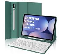 SENGBIRCH Teclado para Samsung Galaxy Tab S10 Plus 2024, Funda con Teclado para Samsung S9FE Plus, España Ñ Bluetooth Desmontable Keyboard Galaxy Tab S10+/S9FE+ 12.4 Pulgadas, Verde Oscuro