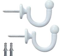 SENGLIDA Juego de 2 Alzapaños para Cortina, Cabeza Redonda, Gancho y Soporte para Borlas, Ventana, Ropa, Abrigo, Sombrero, Toallero