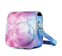 SENHE Bolsa de cámara de color cielo estrellado, funda protectora de cuero, bolsa de cámara portátil, apta para Fujifilm Fit para Polaroid Mini 8 8+ 9 Symphony, a