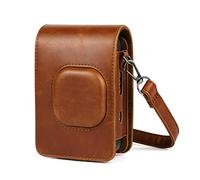 SENHE Bolsa híbrida de piel sintética para cámara instantánea, color negro, marrón, blanco, bolsa de transporte para Fujifilm Instax Mini Liplay, Bruin