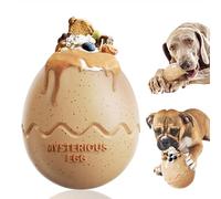 SenhE Dino Egg Slow Feeder Toy- Interactive Dog Chew Toy for Dog Entertainment - Food Dispense Dog Toy - Dog Feeder Toy - Large Dogs (Eggshell)