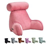 SenhE Soft Bed Rest Reading Pillow with Neck/Arm Support, Shredded Memory Foam Bed Rest Pillow Back Lumbar Support Cushion For Reading Watching TV Gaming (Color : Pink)