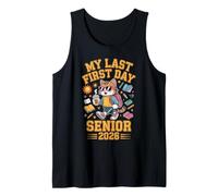 Senior 2026 Mi último Primer día Cool Cat Regreso a la Escuela Niños Camiseta sin Mangas