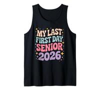 Senior 2026 Mi último Primer día de Escuela Groovy Camiseta sin Mangas