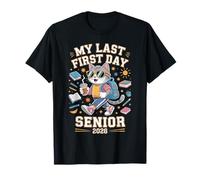 Senior 2026 My Last First Day Funny Cool Cat Regreso a la Escuela Camiseta