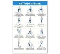 Senior Balance and Hip Exercises Poster Seated Chair Workout for Beginners Standing Mobility Chart Home Gym Wall-Art Living Room Decor