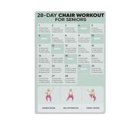 Senior Chair Exercise Poster - Low Impact Workout Guide Wall Art for Elderly, Physical Therapy, Home Gym Decor(Unframed,16X24inch(40X60cm))