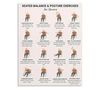 Senior chair yoga poster balance posture wall artwork