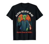 Senior Class 2026 USA Shirt Alien Believes In Me Graduation Camiseta