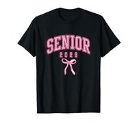 Senior Class of 2028 Bow Coquette Girl Pink Preppy Grad 28 Camiseta