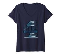 Senior: Estudiante de Primer año fue Hace Cuatro años - Regalo de graduación Camiseta Cuello V, Mujer, Azul Marino, L
