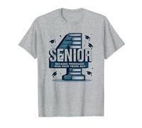 Senior: Estudiante de Primer año fue Hace Cuatro años - Regalo de graduación Camiseta, Hombre, Gris Jaspeado, L
