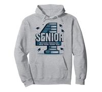 Senior: Estudiante de Primer año fue Hace Cuatro años - Regalo de graduación Sudadera con Capucha, Unisex para Adultos, Gris Jaspeado, L