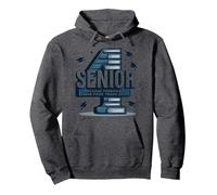 Senior: Estudiante de Primer año fue Hace Cuatro años - Regalo de graduación Sudadera con Capucha, Unisex para Adultos, Jaspeado Oscuro, L