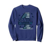 Senior: Estudiante de Primer año fue Hace Cuatro años - Regalo de graduación Sudadera, Unisex para Adultos, Azul Marino, L