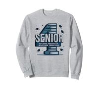 Senior: Estudiante de Primer año fue Hace Cuatro años - Regalo de graduación Sudadera, Unisex para Adultos, Gris Jaspeado, L