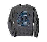 Senior: Estudiante de Primer año fue Hace Cuatro años - Regalo de graduación Sudadera, Unisex para Adultos, Jaspeado Oscuro, L