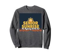 Senior Sunrise 2025: el Principio del Fin Sudadera, Unisex para Adultos, Jaspeado Oscuro, L