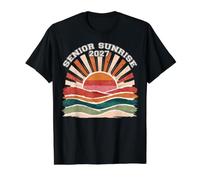 Senior Sunrise 2027 Adolescente Graduándose 2027 Retro Vintage Sun Camiseta gráfica económica, Hombre, Negro, XL