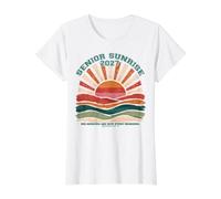 Senior Sunrise 2027 Christian Teen Faith Sus misericordias Son Nuevas Camiseta gráfica económica, Mujer, Blanco, XS