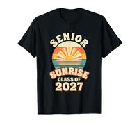 Senior Sunrise Class of 2027 Retro Graduación Vintage Sunset Camiseta