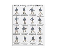 Senior Tai Chi Walking Exercise Balance Therapy Poster Canvas Print Wall Art for Home Decor Living Room Bedroom(Unframed,16x24inch(40x60cm))
