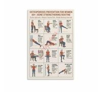 Senior Women Bone Health Exercises Poster Osteoporosis Prevention Guide Wall-Art