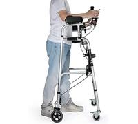 Seniors Stand Upright Rolling Walkers W/Seat 4 Wheels Heavy Duty Folding Rollator Walker W/Armrests Brakes Disabled Walking Aid For Inside Outside,HaoAMZ