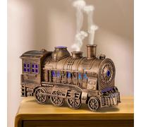 SENIURIS - Humidificador de niebla fría con control remoto, 2 modos de pulverización/luz, difusores de aroma evaporativo de aire locomotora para sala de estar. (Bronce)