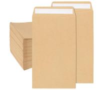 SENJEOK 1000 sobres pequeños de papel kraft, 6 x 10 cm, sobres marrones autoadhesivos para oficina y hogar, 80 g/m²