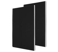 SENJEOK 2 cuadernos de cuadrícula de puntos negros A4, 100 g/m², encuadernado en espiral, 120 páginas/60 hojas, 21 x 29,7 cm, para diario de oficina en casa