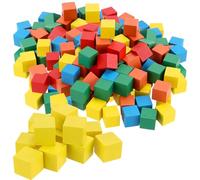 SENJEOK 200 cubos de madera de colores de 2 x 2 x 2 cm, bloques cuadrados de madera multicolor para proyectos de manualidades, fabricación de rompecabezas