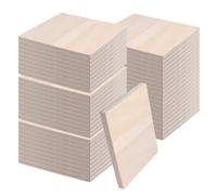 SENJEOK 50 hojas cuadradas de madera contrachapada de 100 x 100 x 6 mm, hojas de tilo en blanco de 4 pulgadas, tableros de madera sin terminar de 6 mm para manualidades, pintura, decoración del hogar
