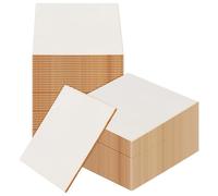SENJEOK 80 hojas de tilo de 10 x 10 x 0,2 cm, tableros cuadrados de madera sin terminar, hojas de madera contrachapada en blanco para grabar, manualidades de quema de madera, proyectos de arte de